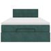 Cadre de lit ottoman avec matelas vert foncé 120x200 cm velours - Photo n°5