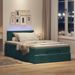 Cadre de lit ottoman avec matelas vert foncé 120x200 cm velours - Photo n°1