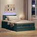 Cadre de lit ottoman avec matelas vert foncé 120x200 cm velours - Photo n°1