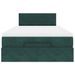 Cadre de lit ottoman avec matelas vert foncé 120x200 cm velours - Photo n°6