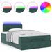 Cadre de lit ottoman avec matelas vert foncé 120x200 cm velours - Photo n°2