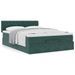 Cadre de lit ottoman avec matelas vert foncé 140x200 cm velours - Photo n°1