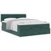 Cadre de lit ottoman avec matelas vert foncé 140x200 cm velours - Photo n°4