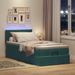 Cadre de lit ottoman avec matelas vert foncé 80x200 cm velours - Photo n°1