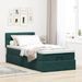 Cadre de lit ottoman avec matelas vert foncé 80x200 cm velours - Photo n°4