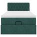 Cadre de lit ottoman avec matelas vert foncé 80x200 cm velours - Photo n°6