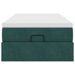 Cadre de lit ottoman avec matelas vert foncé 90x200 cm velours - Photo n°5