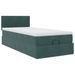 Cadre de lit ottoman avec matelas vert foncé 90x200 cm velours - Photo n°2