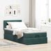 Cadre de lit ottoman avec matelas vert foncé 90x200 cm velours - Photo n°3