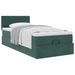 Cadre de lit ottoman avec matelas vert foncé 90x200 cm velours - Photo n°4