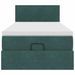 Cadre de lit ottoman avec matelas vert foncé 90x200 cm velours - Photo n°5