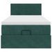 Cadre de lit ottoman avec matelas vert foncé 90x200 cm velours - Photo n°5