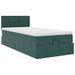 Cadre de lit ottoman avec matelas vert foncé 90x200 cm velours - Photo n°2