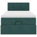 Cadre de lit ottoman avec matelas vert foncé 90x200 cm velours - Photo n°5