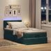 Cadre de lit ottoman avec matelas vert foncé 90x200 cm velours - Photo n°1