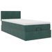 Cadre de lit ottoman avec matelas vert foncé 90x200 cm velours - Photo n°5