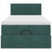 Cadre de lit ottoman avec matelas vert foncé 90x200 cm velours - Photo n°6