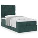 Cadre de lit ottoman avec matelas vert foncé 90x200 cm velours - Photo n°1