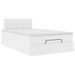 Cadre de lit ottoman et matelas blanc pur 120x200 cm similicuir - Photo n°5