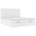 Cadre de lit ottoman et matelas blanc pur 200x200cm similicuir - Photo n°5