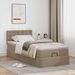 Cadre de lit ottoman et matelas cappuccino 100x200cm similicuir - Photo n°1