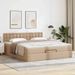 Cadre de lit ottoman et matelas cappuccino 140x200cm similicuir - Photo n°1