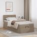 Cadre de lit ottoman et matelas cappuccino 90x200 cm similicuir - Photo n°1