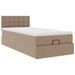 Cadre de lit ottoman et matelas cappuccino 90x200 cm similicuir - Photo n°4