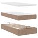 Cadre de lit ottoman et matelas cappuccino 90x200 cm similicuir - Photo n°6