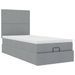 Cadre de lit ottoman et matelas gris clair 100x200 cm tissu - Photo n°2