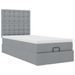 Cadre de lit ottoman et matelas gris clair 100x200 cm tissu - Photo n°2