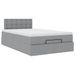 Cadre de lit ottoman et matelas gris clair 120x200 cm tissu - Photo n°2