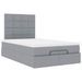 Cadre de lit ottoman et matelas gris clair 120x200 cm tissu - Photo n°2