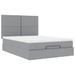 Cadre de lit ottoman et matelas gris clair 140x190 cm tissu - Photo n°2