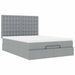 Cadre de lit ottoman et matelas gris clair 140x190 cm tissu - Photo n°5