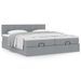 Cadre de lit ottoman et matelas gris clair 160x200cm tissu - Photo n°1