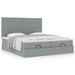 Cadre de lit ottoman et matelas gris clair 180x200cm tissu - Photo n°1