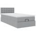 Cadre de lit ottoman et matelas gris clair 90x190 cm tissu - Photo n°2