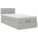 Cadre de lit ottoman et matelas gris clair 90x190 cm velours - Photo n°2