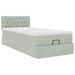 Cadre de lit ottoman et matelas gris clair 90x190 cm velours - Photo n°2