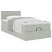 Cadre de lit ottoman et matelas gris clair 90x190 cm velours - Photo n°4