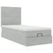 Cadre de lit ottoman et matelas gris clair 90x190 cm velours - Photo n°4