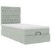 Cadre de lit ottoman et matelas gris clair 90x190 cm velours - Photo n°4