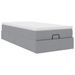 Cadre de lit ottoman et matelas gris clair 90x200 cm tissu - Photo n°2