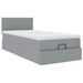 Cadre de lit ottoman et matelas gris clair 90x200 cm tissu - Photo n°2