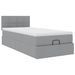 Cadre de lit ottoman et matelas gris clair 90x200 cm tissu - Photo n°2