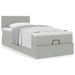 Cadre de lit ottoman et matelas gris clair 90x200 cm velours - Photo n°1