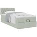 Cadre de lit ottoman et matelas gris clair 90x200 cm velours - Photo n°1
