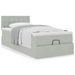 Cadre de lit ottoman et matelas gris clair 90x200 cm velours - Photo n°1