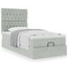 Cadre de lit ottoman et matelas gris clair 90x200 cm velours - Photo n°1